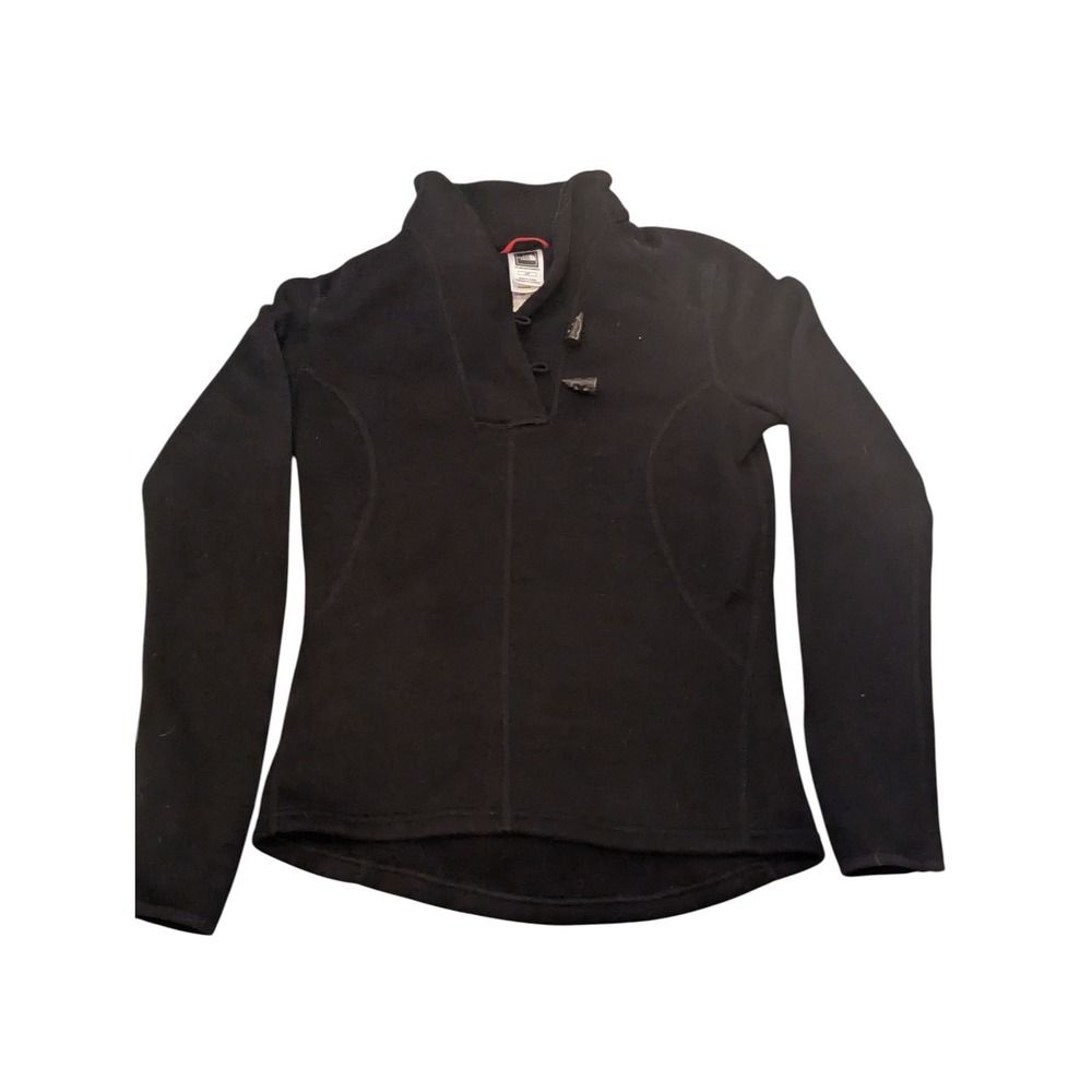 The North Face‎ Fleece Pullover Snap Mock Neck Soft Lightweight Black S